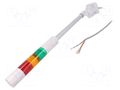 Signalling column; red/amber/green; LED; 24VDC; IP65; LR; ABS PATLITE LR4-302QJBW-RYG