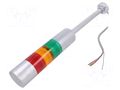 Signalling column; red/amber/green; LED; 24VDC; IP65; LR6; ABS PATLITE LR6-302PJBU-RYG