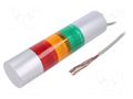Signalling column; red/amber/green; LED; 24VDC; IP65; LR6; ABS PATLITE LR6-302WJBU-RYG