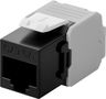 Keystone Module RJ45 CAT 6A, UTP, black - 16.5 mm wide, crocodile type, for tool-free IDC mounting 90692