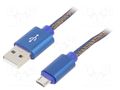 Cable; USB 2.0; USB A plug,USB B micro plug; gold-plated; 1m GEMBIRD CC-USB2J-AMMBM-1BL