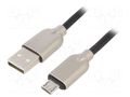 Cable; USB 2.0; USB A plug,USB B micro plug; gold-plated; 1m GEMBIRD CC-USB2R-AMMBM-1M