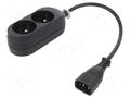Cable; 3x1mm2; CEE 7/5 (E) socket,IEC C14 male; PVC; 0.3m; black JONEX WN217-3/07/0.3BK-2
