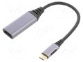 Adapter; USB 3.0; HDMI socket,USB C plug; 0.15m; black; grey GEMBIRD A-USB3C-HDMI-01