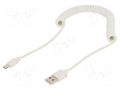 Cable; coiled,USB 2.0; USB A plug,USB B micro plug; gold-plated GEMBIRD CC-MUSB2C-AMBM-6-W