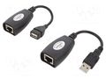 USB extender; USB 1.1; RJ45 socket x2,USB A socket,USB A plug GEMBIRD UAE-30M