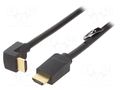 Cable; HDMI plug,HDMI plug 90°; PVC; 3m; black; HDMI 2.0; 30AWG VENTION AARBI