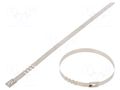 Cable tie; L: 260mm; W: 7.9mm; stainless steel AISI 304; 1112N RAYCHEM RPG BUZ74-260