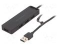 Hub USB; USB A socket x4,USB A plug; USB 2.0; PnP; black; 480Mbps VENTION CHMBD