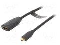 Cable; HDMI socket,micro HDMI plug; PVC; HDMI 2.0; 1m; black VENTION ABBBF