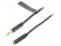 Cable; Jack 3.5mm 3pin socket,Jack 3.5mm 3pin plug; 1.5m; black VENTION BBZBG