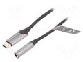 Cable; Jack 3.5mm socket,USB C plug; nickel plated; 1m; 29AWG VENTION BGMHF
