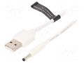 Cable; USB A plug,DC 3,5/1,35 plug; white; 0.5m; Core: Cu VENTION CEXWD