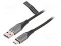 Cable; USB 2.0; USB A plug,USB C plug; nickel plated; 1.5m; black VENTION COFHG