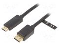 Cable; DisplayPort plug,HDMI plug; Len: 5m; black; 30AWG VENTION HAGBJ
