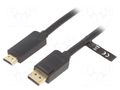 Cable; DisplayPort plug,HDMI plug; Len: 3m; black; 30AWG VENTION HAGBI