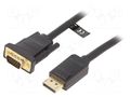 Cable; D-Sub 15pin HD plug,DisplayPort plug; 1.5m; black; 30AWG VENTION HBLBG