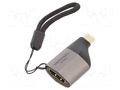 Adapter; HDMI 1.4; HDMI socket,USB C plug; gold-plated; grey VENTION TCDH0