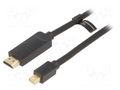 Cable; HDMI plug,mini DisplayPort plug; PVC; Len: 2m; black VENTION HAHBH