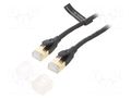 Patch cord; RJ45 plug,both sides; S/FTP; Cat 8; Cu; PVC; black; 5m VENTION IKIBJ