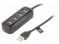 Hub USB; USB A socket x4,USB A plug; USB 2.0; PnP; black; 480Mbps VENTION VAS-J43-B015