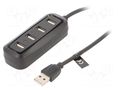 Hub USB; USB A socket x4,USB A plug; USB 2.0; PnP; black; 480Mbps VENTION VAS-J43-B100