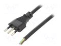 Cable; 3x0.75mm2; CEI 23-50 (L) plug,wires; PVC; 1m; black; 10A LIAN DUNG S26-3/07/1BK