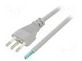 Cable; 3x1mm2; CEI 23-50 (L) plug,wires; PVC; 1.8m; grey; 10A; 250V LIAN DUNG S26-3/10/1.8GY