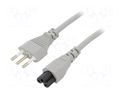 Cable; 3x0.75mm2; CEI 23-50 (L) plug,IEC C5 female; PVC; 1.8m LIAN DUNG SN321-3/07/1.8GY
