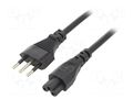 Cable; 3x0.75mm2; CEI 23-50 (L) plug,IEC C5 female; PVC; 5m; 10A LIAN DUNG SN321-3/07/5BK
