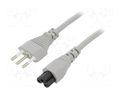 Cable; 3x0.75mm2; CEI 23-50 (L) plug,IEC C5 female; PVC; 5m; grey LIAN DUNG SN321-3/07/5GY