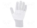 Protective gloves; ESD; M; Features: dissipative; white-grey ANTISTAT ATS-109-0413