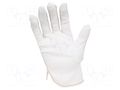 Protective gloves; ESD; L; polyester,PVC,carbon fiber; white ANTISTAT ATS-509-0003