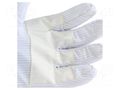 Protective gloves; ESD; one size; Features: dissipative; white ANTISTAT ATS-602-0149