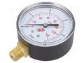 Manometer; 0÷10bar; non-aggressive liquids,inert gases; 63mm PNEUMAT M63R.PL010G14