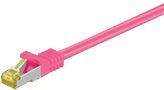 RJ45 Patch Cord CAT 6A S/FTP (PiMF), 500 MHz, with CAT 7 Raw Cable, magenta, 15 m - LSZH halogen-free cable sheat, RJ45 plug (CAT6A), CU 91650