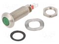 Indicator: LED; flat; green; 24÷28VDC; Ø8.1mm; IP67; connectors MARL 524-532-23