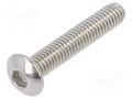 Screw; M3x16; 0.5; Head: button; hex key; HEX 2mm; ISO 7380-1 KRAFTBERG M3X16/ISO7380-1-A2