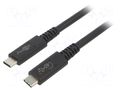 Cable; Thunderbolt 3,Thunderbolt 4,USB 4.0; 0.8m; black; 40Gbps GOOBAY USBC.4-0.8BK