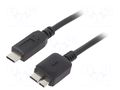 Cable; USB 3.0; USB B micro plug,USB C plug; nickel plated; 1m AKYGA AK-USB-44