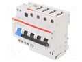 RCBO breaker; Inom: 32A; Ires: 30mA; Poles: 4; 400VAC; IP20; 10÷25mm2 ABB DS204AC-B32/0.03