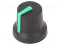 Knob; with pointer; rubber,plastic; Øshaft: 6mm; Ø16.8x14.5mm CLIFF K87MBR-B6DGRE