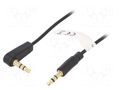 Cable; Jack 3.5mm 3pin plug,Jack 3.5mm 3pin angled plug; 1m GOOBAY AVK-185-100BK