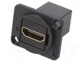 Coupler; HDMI socket,both sides; FT; gold-plated; 19x24mm; metal CLIFF CP30200GM3