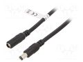 Cable; DC 5,5/2,1 plug,DC 5,5/2,1 socket; black; 10m Goobay GOOBAY-71400