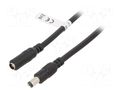 Cable; DC 5,5/2,1 plug,DC 5,5/2,1 socket; black; 10m Goobay GOOBAY-71400