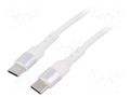 Cable; USB 2.0; USB C plug,both sides; nickel plated; 0.5m; white AKYGA AK-USB-39