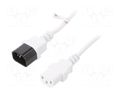 Cable; 3x1mm2; IEC C13 female,IEC C14 male; PVC; 3m; white; 10A GOOBAY WN112-3/10/3WH