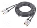 Cable; RCA plug x2,both sides; 3m; black PROLINK TCV4270-3.0
