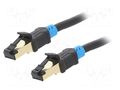 Patch cord; RJ45 plug,both sides; S/FTP; 6; Cu; 0.75m; PVC; black VENTION VAP-A06-B075
